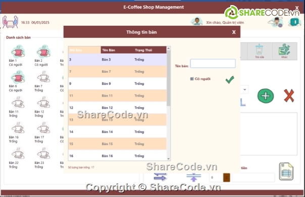 SQL Server,quản lý,quản lý cà phê,winform,coffee,cafe